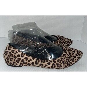 Soda Flats Women’s Size 12 Leopard Print Slip On Ballet Comfort Office Career
